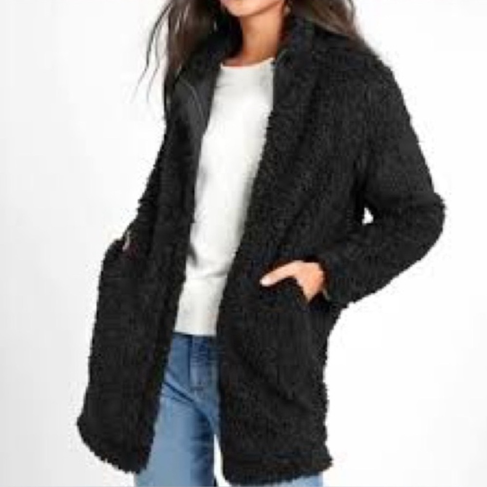 Banana Republic Women's Black Teddy Jacket